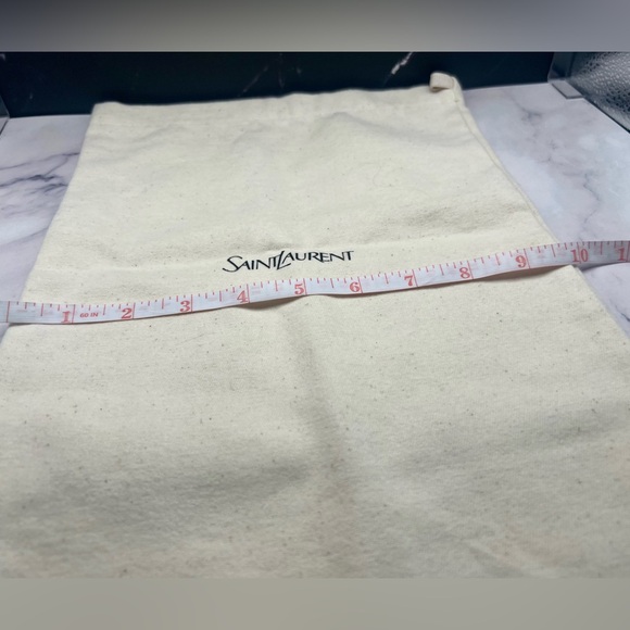 Saint Laurent Soft Canvas Flannel Dust Pouch with Black Logo 13.5 x 10” - Picture 2 of 4